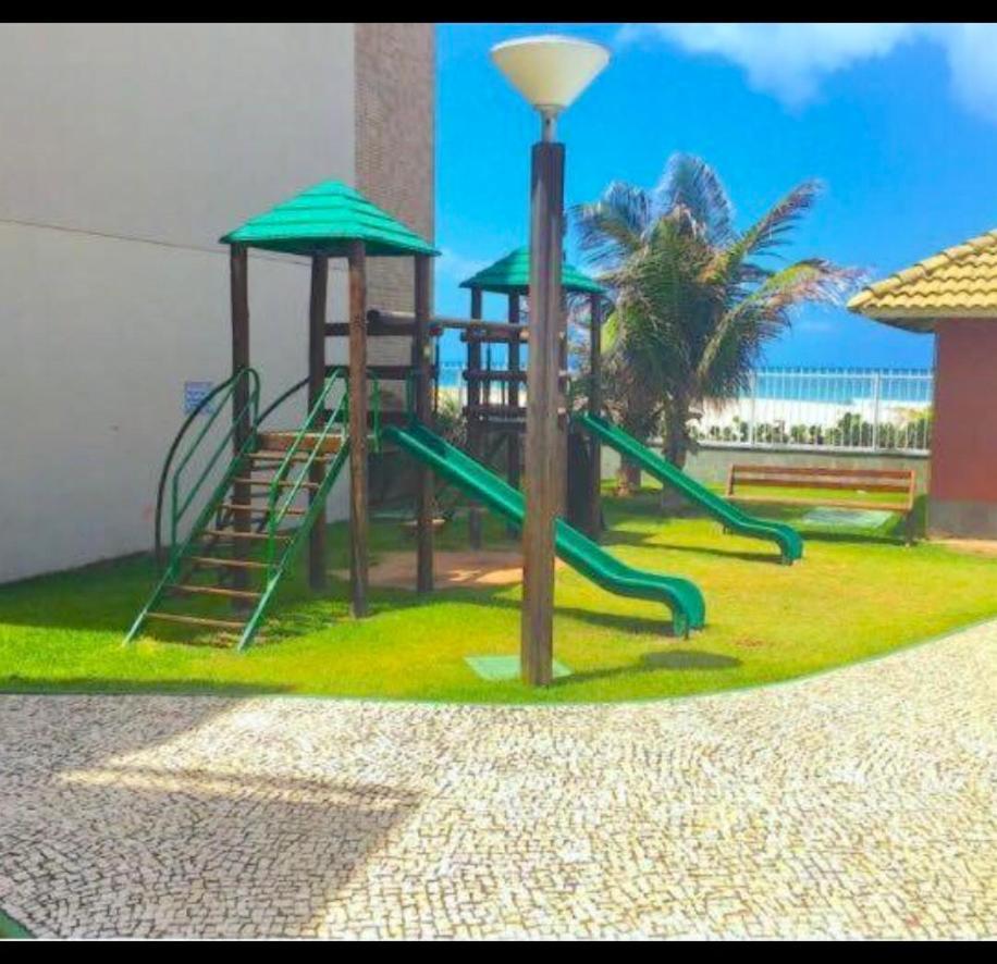 Apartamento Vista Total Do Mar Uma Cobertura A 400M Do Beach Park No Porto Das Dunas Aquiraz Condominio Terramaris Piscina Ampla Parque Infantil Sauna Estacionamento Privado Dış mekan fotoğraf