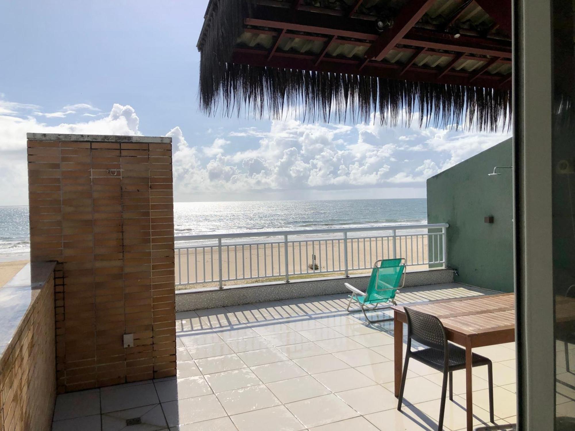 Apartamento Vista Total Do Mar Uma Cobertura A 400M Do Beach Park No Porto Das Dunas Aquiraz Condominio Terramaris Piscina Ampla Parque Infantil Sauna Estacionamento Privado Dış mekan fotoğraf
